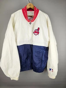 Vtg MLB Genuine Merchandise Cleveland Indians Jacket Chief Wahoo 56" Chest - Picture 1 of 13