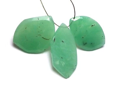 3 cuentas de CRISOPRASA VERDE 26-31 mm de forma libre NATURAL/s9 Foto 1 de 2