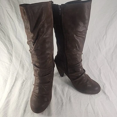 Zapatos Coconuts Willa Mujer 10M Chocolate Imitación Gamuza Vaquera Media Pantorrilla Botas Y2K Foto 1 de 4