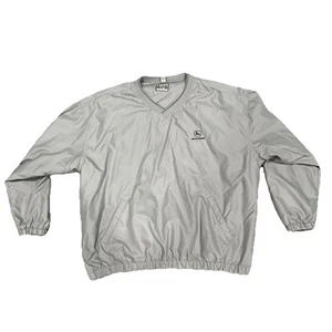 John Deere Destinations Mens 3XL Pullover Jacket LS Embroidered Windshirt Beige - Picture 1 of 5