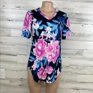 Nueva camiseta boutique sin marca floral manga corta para mujer talla pequeña - Imagen 1 de 5