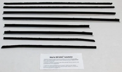Window Sweeps Weatherstrip for 1966-1967 Pontiac GTO Lemans Black Front Rear - Image 1 of 4