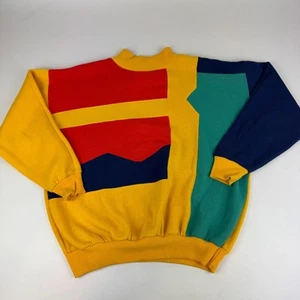 Vintage 80er Chicorée Damen Größe M Sweatshirt Color Block - Bild 1 von 7