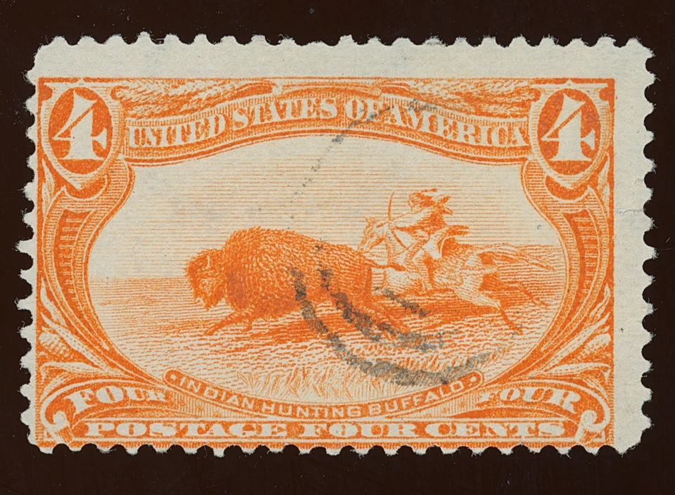 U.S. Scott #287 usado pliegue color brillante luz cancelación búfalo caza indio Foto 1 de 2