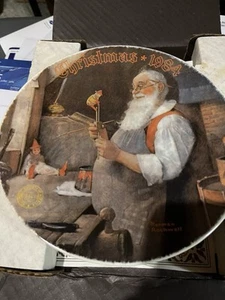 VTG Norman Rockwell 1984 #SANTA IN HIS WORKSHOP With Box And Certificate - Picture 1 of 6