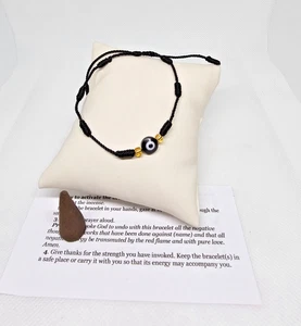 PULSERA 7 NUDOS NEGRO / 7 KNOT BRACELET PARA PROTECCION CONTRA MAL ENVIDIA - Picture 1 of 4