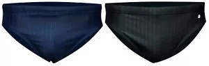 ACCLAIM Perth Plain Sports Fit Ribbed Mens Brief Stripe Swimming Trunks 2025 - Picture 1 of 17
