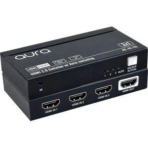 Interruptor HDMI Aura HDR 4K 60HZ 3 en 1 salida IR remoto compatible con conmutación automática - Imagen 1 de 3