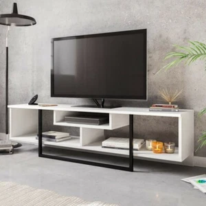 tv stand for 65 inch tv open shelves wood and metal - Picture 1 of 3