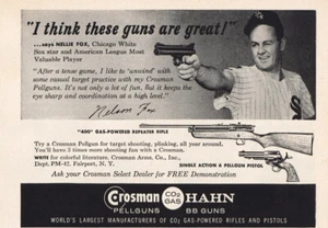 1960 Crosman Hahn: I Think Guns Are Great Nellie Fox Vintage Print Ad - Picture 1 of 1