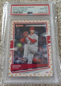 2020 Panini Donruss Shohei Ohtani On Fire Emoji 75/75 PSA 10 ! 