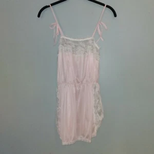 Vintage 60er Jahre, Teddie, Pandora Dessous von Chic, Spitze Satin sexy rosa weiß M - Bild 1 von 4