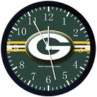 Green Bay Packers Wall Clock Large 12" Black Frame Glass Face Non-Ticking E311