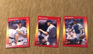 1992 Triple Play Baseball Card Shawn Boskie Mark Grace Joe Girardi (Lot Of 3)