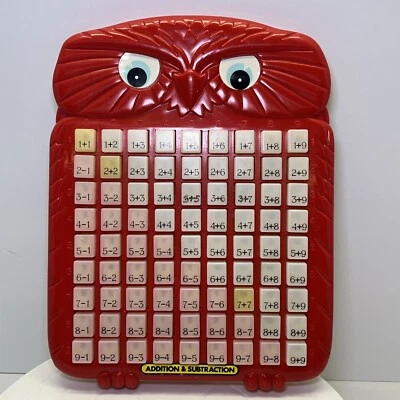 Magic Math Red Owl Push and See Addition Subtraction Educational RandToy 1998 - Image 1 of 4