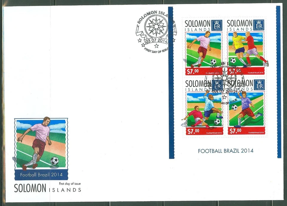 Salomon Îles 2014 Coupe Du Monde Football Brésil 2014 Feuille FDC - Photo 1/1