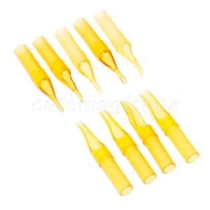 10Pcs Disposable Tattoo Tips Tube Nozzle Round Flat Diamond 9 Models Open Mouth - Picture 1 of 17