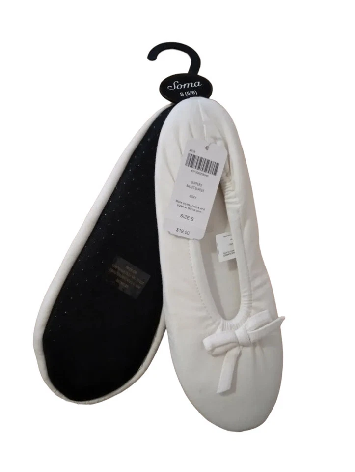 Женские балетные тапочки Soma цвета слоновой кости из хлопковой смеси размер S (5/6) новые - Изображение 1 из 1