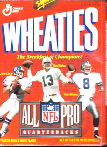 Wheaties All NFL Pro Quarterbacks 1997 John Elway Dan Marino Troy Aikman vacío - Imagen 1 de 8