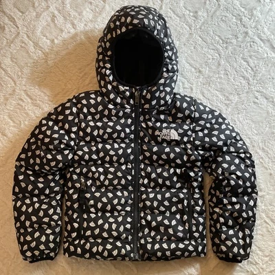 Chaqueta reversible The North Face negra/media cúpula 600 plumón con capucha juvenil XS LEER Foto 1 de 4