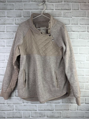 ABERCROMBIE & FITCH Sudadera Asimétrica de Vellón a Presión, Talla Mediana NUEVA Foto 1 de 4