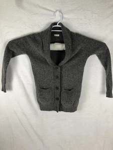 J Crew Sweater Womens Small Gray Wool Blend Shawl Collar Button Cardigan Pockets - Picture 1 of 8