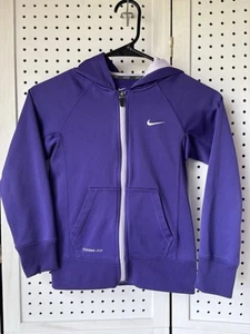 Youth Girls Full Zip Hoodie Track Jacket Therma Fit Purple Nike Size Small 7/8 - Picture 1 of 5