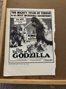 Terror of Godzilla (1975) RARE & VINTAGE Ad Sheet - Picture 1 of 1