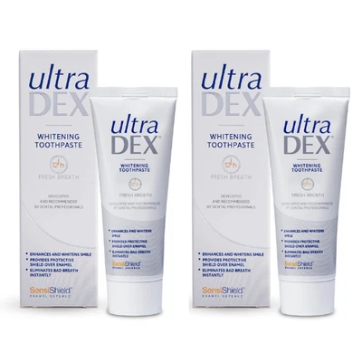 2x Ultradex Whitening Toothpaste 75ml - Eliminates Bad Breath