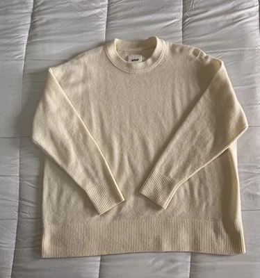 Nuevo Suéter Aerie Crew Para Mujer Talla Mediana Crema Suave Acogedor Gran Tamaño Cuadrado Nuevo sin Etiquetas Foto 1 de 4