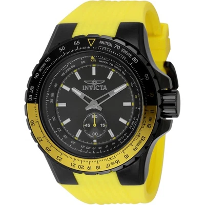 Invicta Reloj Hombre Aviador Cuarzo Esfera Gunmetal Correa Silicona Amarilla 49301 Foto 1 de 2