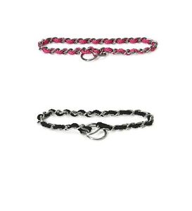 Comfort Chain Dog Collars - Reduces hair pulling & skin pinching - Pink or Black