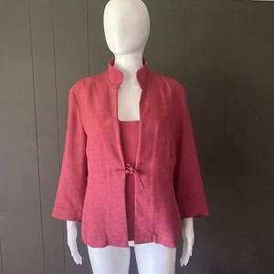 Camicia e giacca in lino ROSA lampone SPAGNA W EU 46 US 12 Adolpho Dominguez - Foto 1 di 24