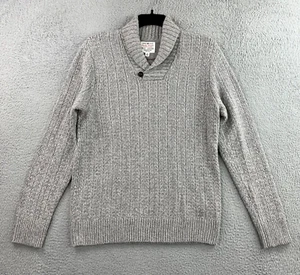 Lucky Brand Chunky Sweater Mens Medium Wool Cashmere Shawl Collar Handcrafted - Picture 1 of 18