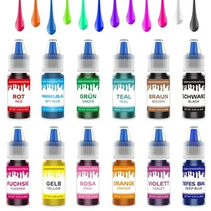 Lebensmittelfarbe Flüssig 12 Farben Hochkonzentriert Food Coloring...  - Bild 1 von 7