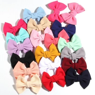 50PCS 11CM 4.3" Big Seersucker Waffle Hair Bows For Hair Accessories Boutique - Image 1 of 4