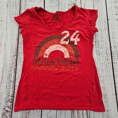 Camiseta para mujer Madonna Rainbow Riots 24 roja manga corta algodón S Foto 1 de 4