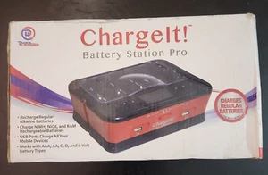 Charge It Battery Station Pro 4 AAA AA C D and 9V ALKALINE,NIMH,NICD, RAM #B0343 - Picture 1 of 15