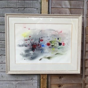 Nina Archer abstract wall art decor 1959 painting original vintage mid century - Picture 1 of 10