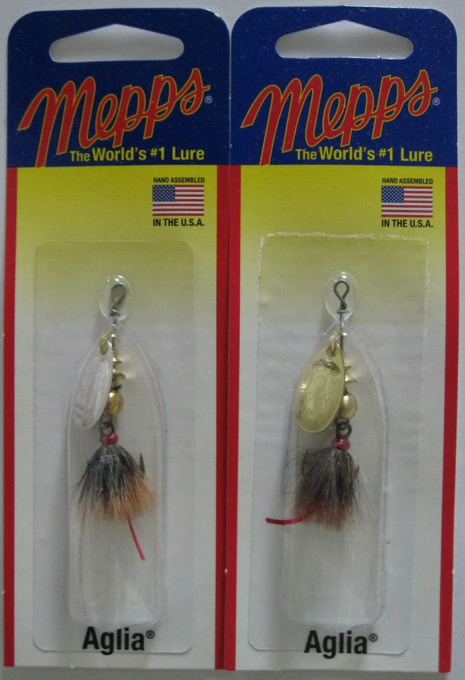 2 - Mepps Aglia Spinner - 1/12 oz.- Cola plateada/marrón y cola dorada/marrón Foto 1 de 1