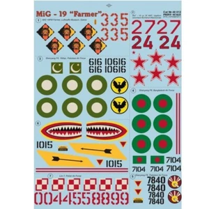 Mig-19 Farmer Waterslide decals Print Scale 48-012 Decal for airplane 1:48 - Picture 1 of 12