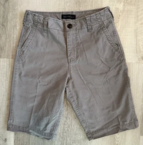 Pantalones cortos chinos Aeropostale para hombre 27 x 11 elásticos gris liso frente plano sarga - Imagen 1 de 6