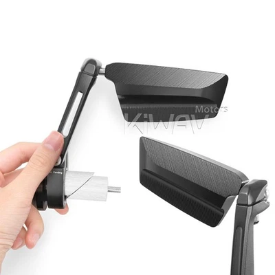 Espejos retrovisores de extremo de barra LEAP negro aluminio elegante ajustable barra hueca de 1" se adapta a Triumph Foto 1 de 4