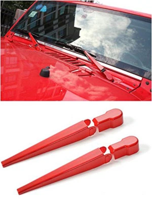 Fit for 2007-2018 Jeep Wrangler JK 2/4dr Red Front Wiper Cover Trim Decoration Foto 1 de 4