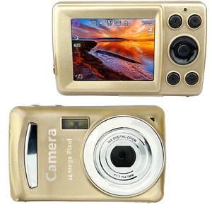 Gold Digital Camera HD 1080P 16MP 2.4'' TFT LCD Screen 4X Zoom Anti-Shake Flash - Picture 1 of 10