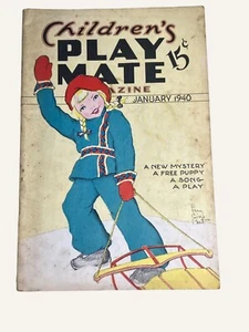Children's Play Mate Magazine January 1940 Vintage Kids Publication - Picture 1 of 18
