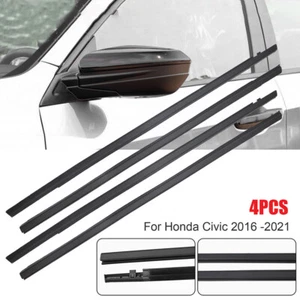For 2016-2021 Honda Civic Sedan 4pcs Weatherstrip Window Moulding Trim Seal Belt - Foto 1 di 13
