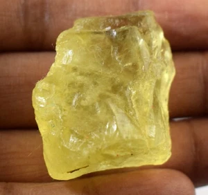 98,05 ct natürlicher Zitronentopas 30 x 25 mm Reiki Edelstein grob zertifiziert E12341 - Bild 1 von 7