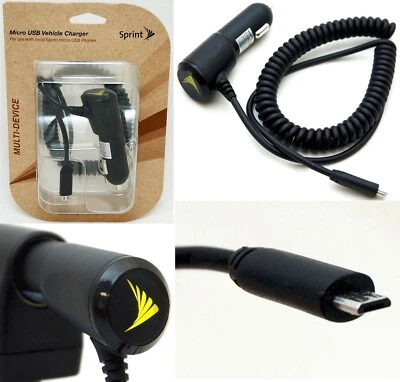NEW GENUINE Sprint MICRO-USB Phone Car Charger samsung S6 EDGE S5/S4 Note 4/3/2 - Image 1 of 4