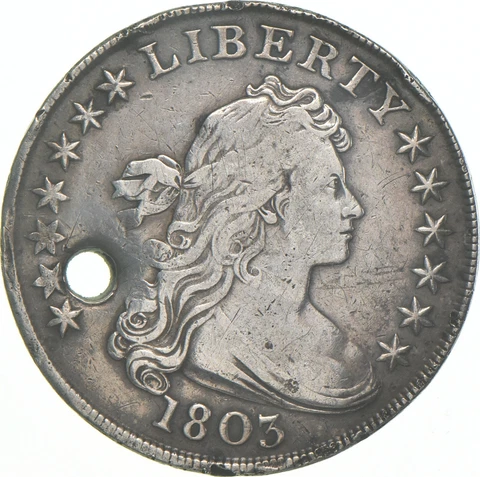 1803 Draped Bust Dollar Holed *7988 Cover